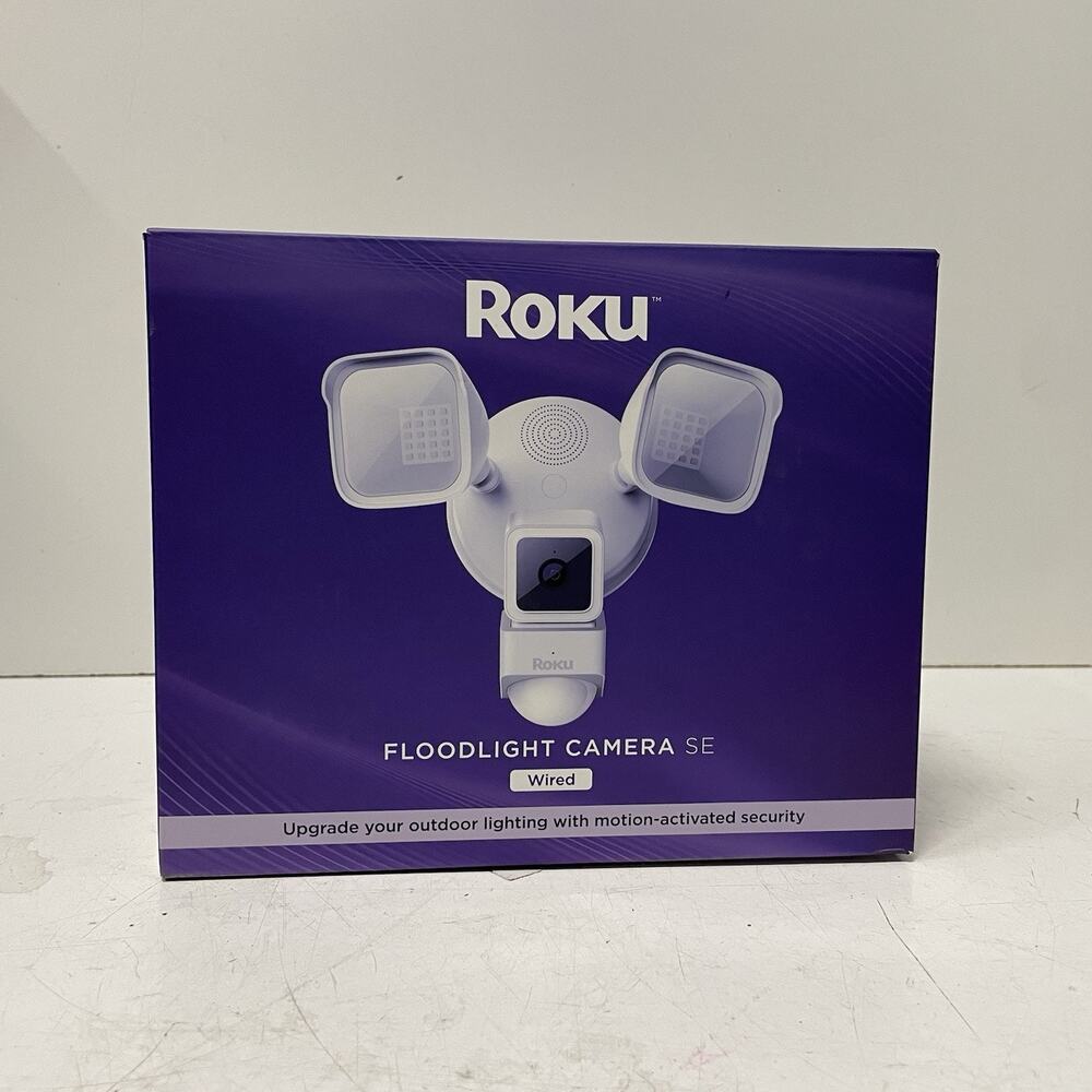 Roku Smart Home Floodlight Camera SE Wi-Fi Connected, Wired Surveillance Camera